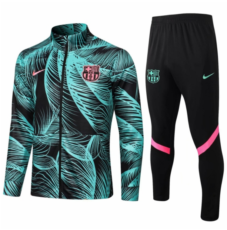 2021/22 Barcelona Green Training Kits Jacket with Pants